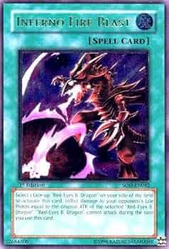 遊戯王レッドアイズ　Inferno Fire Blast 1st Edition YUGIOH TCG RED-EYES BLACK DRAGON + INFERNO FIRE BLAST + RED